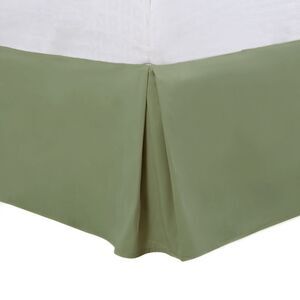 Bed Skirt Double Brushed Microfiber with Dust Ruffle, Olive Green King